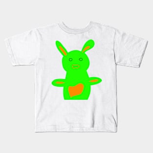 Green Easter bunny art design Kids T-Shirt